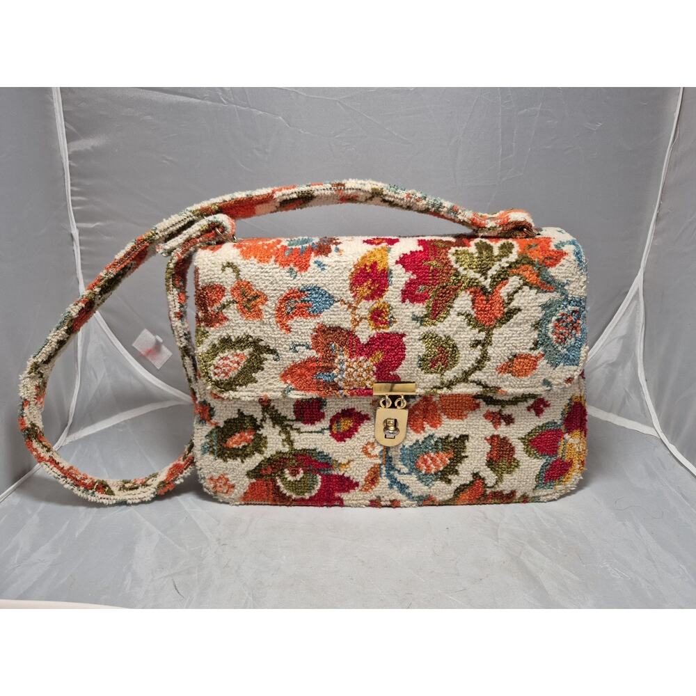 💥 Unique Vintage Floral Tapestry Purse Carpet Hand Bag Gorgeous